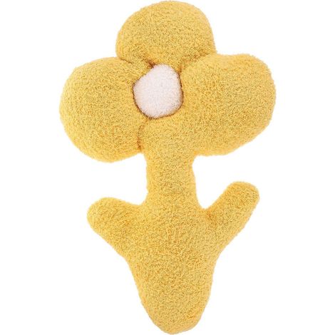 Coussin décoratif en forme de fleur, motif floral, jaune (1/5)