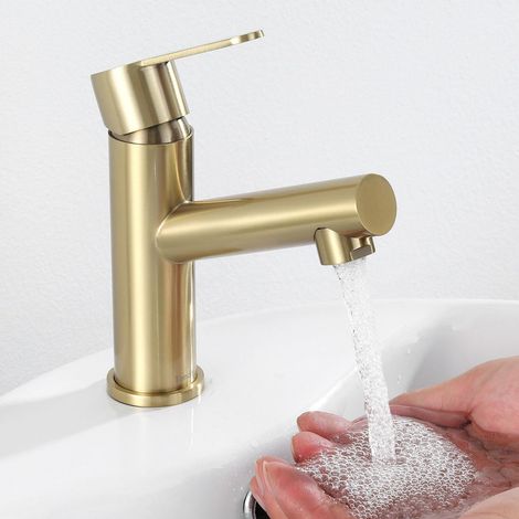 Gold Bathroom Faucet, Single Lever Basin Mixer Tap (1/5)
