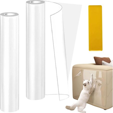 2 Rouleaux Protection Canape Chat Anti Griffe 30 x 300 cm Transparent (1/5)