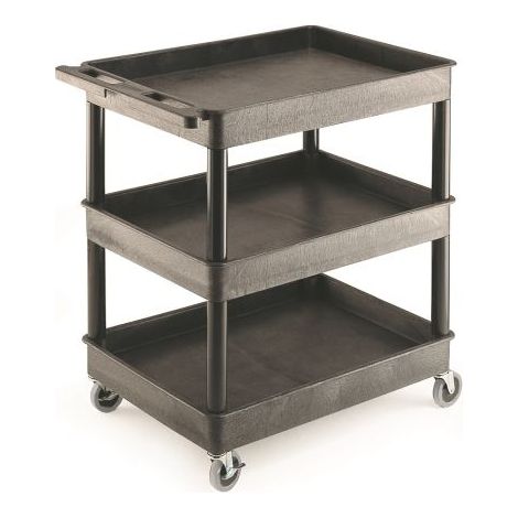 Chariot RS PRO Non 3 plateaux en PE, 920 x 640 x 975mm, Capacité de charge 175kg ( Prix pour 1 )