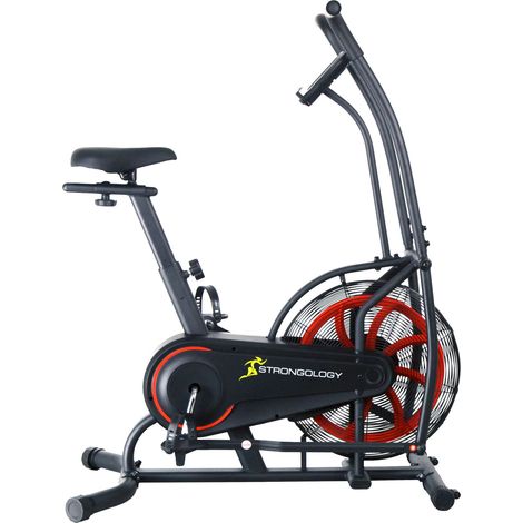 Homeology SCORPION Assault Bike - Compact Home Fitness Stationary Bike for Full Body Workouts with Smooth Fan Resistance and LCD Display
