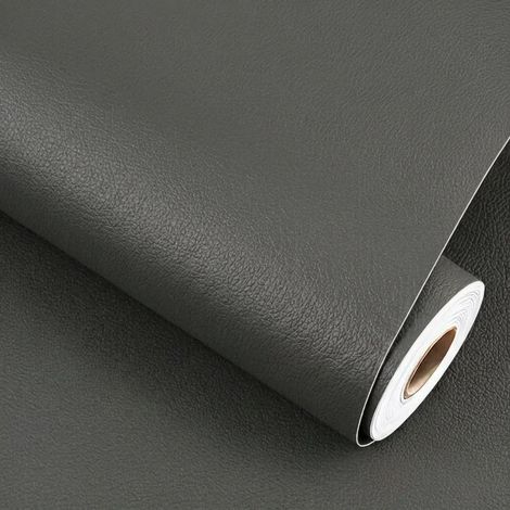 Ensemble de literie quatre pièces (gris foncé, 35X200cm) en cuir synthétique PU auto-adhésif résistant, adapté aux intérieurs de voiture et aux canapés. (1/5)