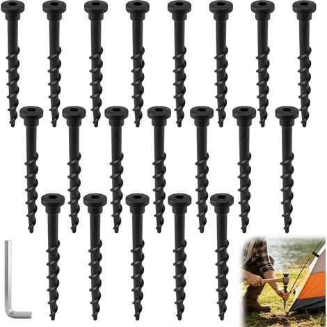20 vis d'ancrage pour station de charge de robot tondeuse, piquets PE 14 cm avec clé hexagonale, compatibles Automower (1/5)