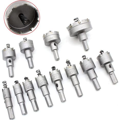 Lochsäge Set 12 Stück Bohrer löcher HSS Metall Lochbohrer Lochsäge Kronenbohrer Bohrkrone Spiral für Holz Kunststoffplatte Trockenbau Pvc hohlwanddosen Aluminium und Schreibtisch