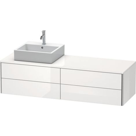 Lavabo consola Duravit XSquare, suspendido, 4 cajones, lavabo a (1/2)