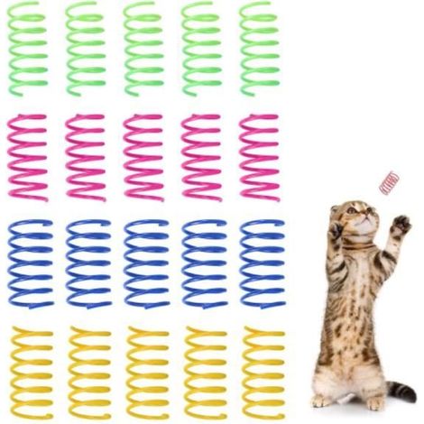 Jouet pour Chaton - Marque - Modèle - Couleurs vives - Ressort hélicoïdal - Lot de 20 (1/4)