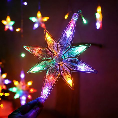 Luminaire Décoratif Fenêtre Octogonal - Avec Ventouse - LED Multicolore - Pour Décoration Intérieure Extérieure Noël Jour de l'An Saint-Valentin - Lot de 4 (1/5)