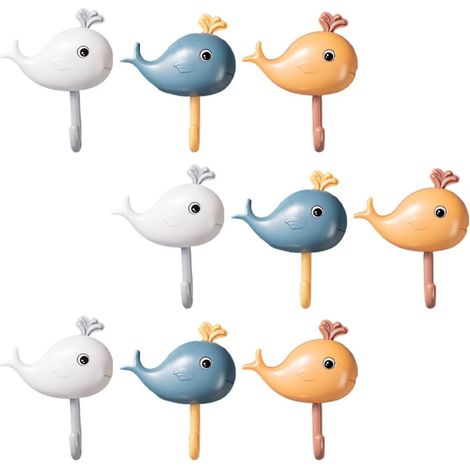 Crochet Mural Auto-Adhésif 9 Pièces de Baleine pour Organisateur de Rangement Chambre la Cuisine Dressing (1/5)
