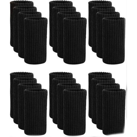 Embouts de pieds de chaise - 24 pièces - Protections de pieds de chaise - Protection de sol - Polyester - Protection de chaise - Pieds de Meubles - Chaussettes pour pieds de chaise - 6-18 mm - Zwart (1/5)