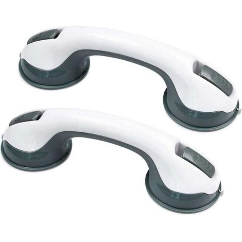 2 maniglioni di sicurezza mobili in plastica per doccia, non richiedono forature, maniglioni di sicurezza per bagno, maniglie a ventosa per vasca da bagno, impugnature antiscivolo per camere da letto,