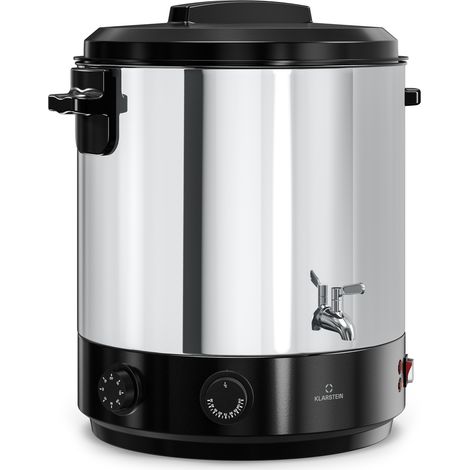 Klarstein Olla automática eléctrica y dispensador de vino caliente Biggie 25 litros 30-110 °C 1800 W acero inoxidable (1/5)