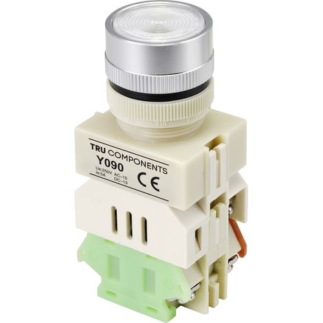 TRU COMPONENTS TC-9219088 Y090 Drucktaster 250 V/AC 5 A 1 x Ein/(Ein) tastend Weiß (Ø) 30 mm 1 St. (1/3)