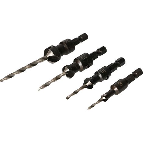 KOTARBAU HSS jeu de 4 forets combinés à fraiser 8-14 mm pour le bois avec profondeur de perçage réglable (1/5)