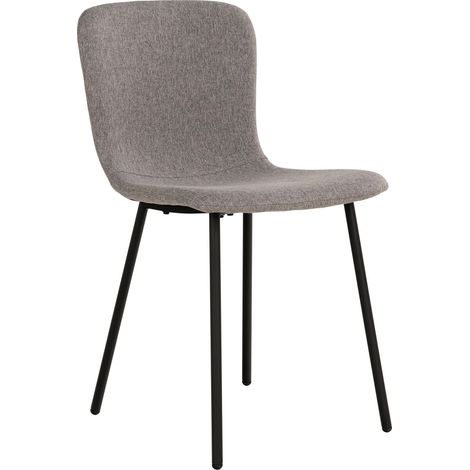Chaise rembourrée Halden gris/métal noir (1/4)