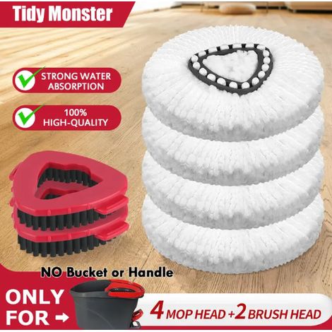 Têtes de balai et brosses de rechange pour le système O-Cedar EasyWring à un seul récipient. Seau et manche non inclus. Parfait pour compléter votre kit de nettoyage. (1/5)