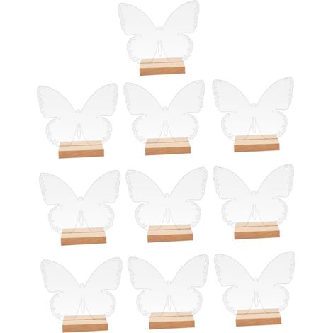 Lot de 10 sets de Panneaux de Table en Acrylique Transparent de Support en Bois 2 MM d'Épaisseur pour Mariage Banquet et Réception Accessoire Décoratif Réutilisable (1/5)