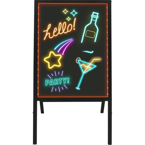 Stehende LED-Brett-Zeichen-erste beleuchtete Staffelei mit Neon Kreide Marker für rustikale Stahl Vintage Dekor für Schule, Hochzeit, Bar, Restaurant, Küche und Zuhause