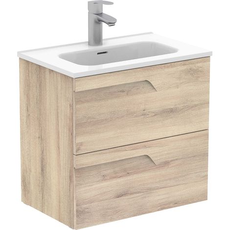 ROYO VITALE Mueble de Baño con Lavabo Fondo Reducido 2 Cajones Beige Nature - Medida: 60 CMS - ref: C0072591 (1/5)