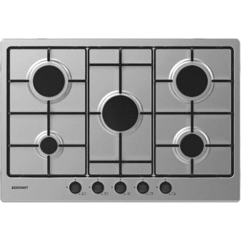 Zerowatt zhw7cx piano cottura ad incasso a gas 5 fuochi inox da 75 cm comandi frontali