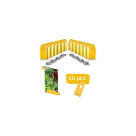 60 PC couteaux de rechange robot tondeuse, lames titane avec kit vis pour robots Husqvarna Automower, Gardena, Yard Force. Accessoires robot tondeuse idéaux. Lames de rechange tondeuse (1/4)