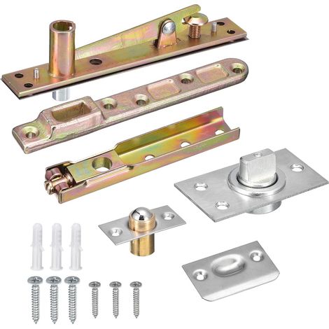 Invisible Pivot Charnière Système Caché Porte Charnières pour Bois Portes 360 Degré Inox Acier Argent 1 Ensemble (1/5)