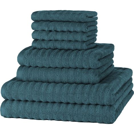 Set de Serviettes  Absorbant, Doux et Non Pelucheux  éponge de Luxe  100% Coton  590 GSM (Set 8 pc  4 essuies invités, 2 Mains, 2 Serviettes Douche) (1/5)
