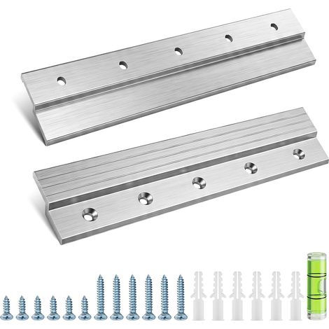 1 paire de pinces en Z à suspendre avec vis, suspension d'image, alliage d'aluminium, barres de cales françaises pour accrocher miroirs, panneaux, étagères, têtes de lit, cadres artistiques (1/5)