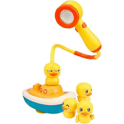 Pulvérisation Canard Pulvériser Baignoire Bébé Bain Douche Tête 2-en-1 Bateau Flottant Kid Douchette Jouet Canard Baignoire (1/5)