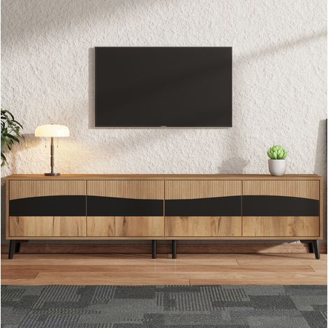 TV Möbel Schrank 180 40 50 cm Holz Schwarz OKMYHOME (1/5)