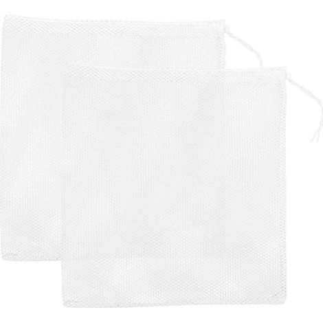 Sacs filtrants en filet pour pompes, utilisés pour protéger les pompes, paquet de 2, sacs filtrants blancs à cordon de serrage. (1/5)
