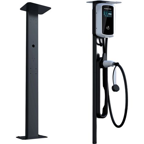 Stazione di ricarica per veicoli elettrici, base in lega di alluminio, facile installazione, colore nero universale (1/2)