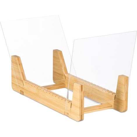Elegante supporto per la conservazione di dischi in vinile max 50 dischi 20 x 20 x 15 cm in bambù naturale 130017079