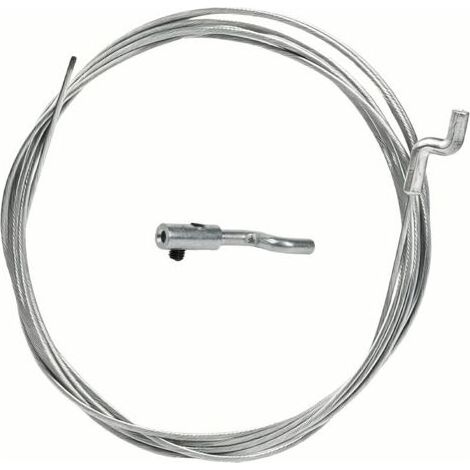 1 lot de câble de réparation pour tondeuse à gazon et débroussailleuse – câble en acier Ø 1,5 mm, longueur 2,5 m, embout en forme de Z, avec pince de fixation (1/5)
