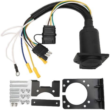 4-zu-7-poliger Rundstecker-Konverteradapter mit 4-zu-7-poliger Montagehalterung für Wohnmobile (1/5)
