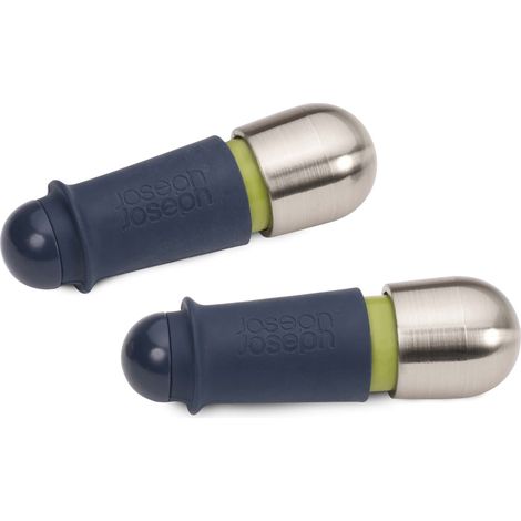 Tapones de vino con cierre giratorio Joseph Joseph BarWise: tapones de vino prácticos y reutilizables en color negro, ideales para mantener el vino fresco y seguro en tu botella (1/5)