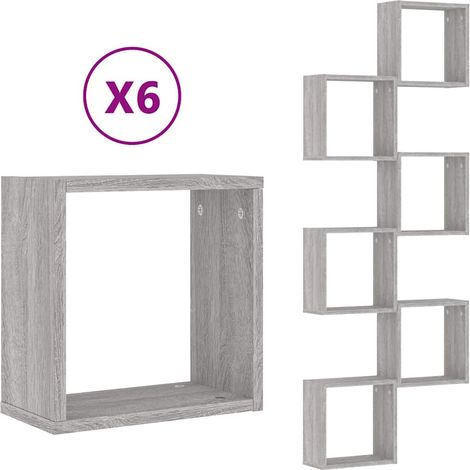 Maison Exclusive - Würfelregale 6 Stk. Grau Sonoma 30x15x30 cm (1/5)