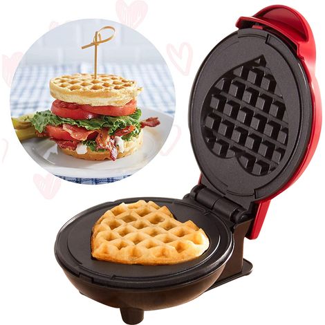 Mini gaufrier pour gaufres et frites faciles à préparer, surface antiadhésive, facile à nettoyer - AquaForge (1/4)