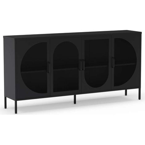 Mueble aparador modelo Toledo 4 puertas acabado metal negro, 160cm(ancho) 90cm(alto) 40cm (largo) (1/5)