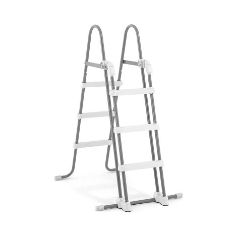 Intex – Échelle de sécurité pour piscine 28075 – Hauteur 91 à 107 cm – Charge max 136 kg – Conception robuste en acier inoxydable