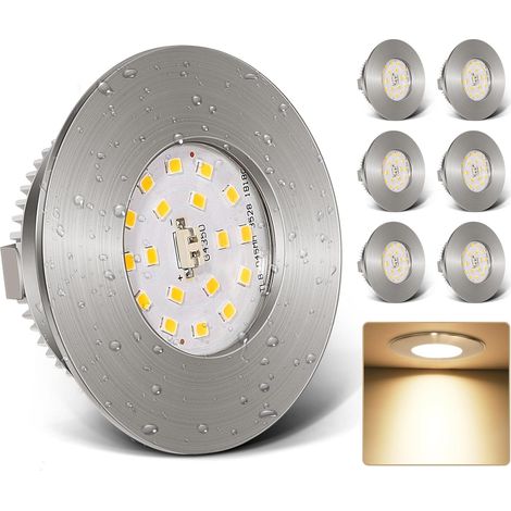 6 W Spot Encastrable LED 230 V, 3000K Blanc Chaud, Lot de 6 (1/5)