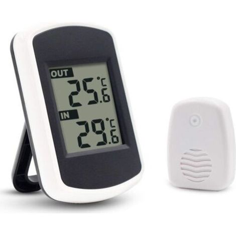Thermomètre numérique LCD sans fil, mini capteur de température ambiante, petit testeur météo précis pour la maison, la chambre et le bureau, blanc (1/4)