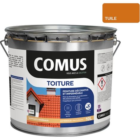 Comus – Peinture toiture 10L – Imperméable et élastique 400% – Protection durable contre UV et intempéries – Application sans primaire (1/4)