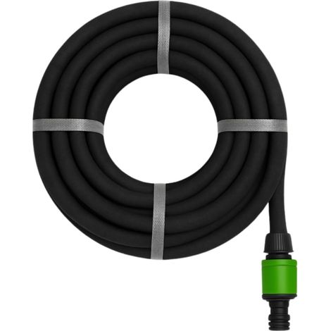 15m 14mm Dia Drip Garden Hose with 3 Connectors, Water Saving Water Saver for Spray System - Black (1/4)