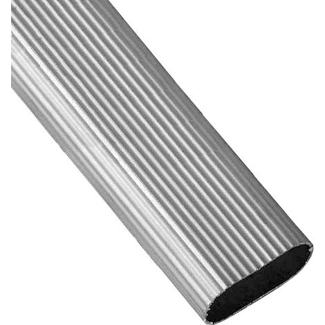 Tubo per armadio ovale in alluminio argento 20 cm