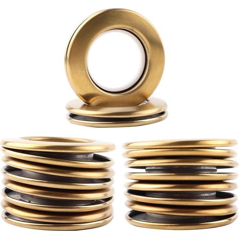 Anneaux de Rideaux à Clipser 40 mm, Acier Inoxydable Finition dorée, 10 Pcs (1/5)
