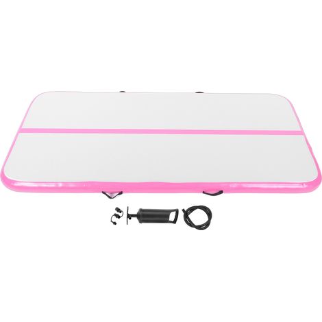 Tapis de gymnastique gonflable en PVC épais, piste de dégringolade de 6,6 X 3,3 pieds pour l'entraînement et le Fitness, rose (1/5)
