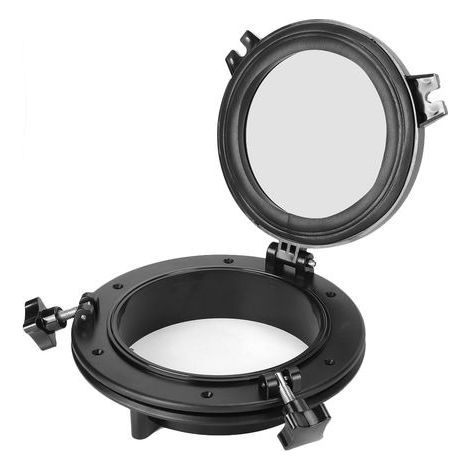 Hublot d'ouverture noir de 8 pouces, Installation facile de forme ronde universelle pour camping-car, bateau, Yacht (1/5)