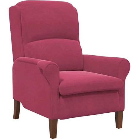 Fauteuil en velours rouge bordeaux (1/5)