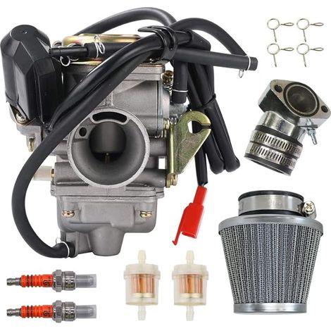 Compatible avec le carburateur GY6 150 cc 24 mm pour PD24J 152QMI 157QMJ Carb 125 cc scooter chinois ATV Go Karts scooter cyclomoteurs avec filtre à air (1/5)