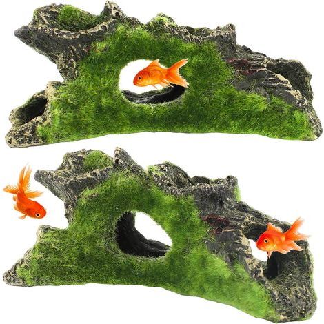 Aquarium-Baumstamm-Dekoration, 2 Stück Baumdekorationen